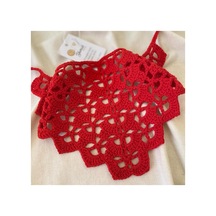 Kırmızı Renkli Bandana, El Örgüsü Bandana Kırmızı Kırmızı