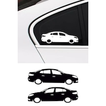 2 Adet Renault Flueance Basık Oto Sticker - Kelebek Cam Sticker 15x5 Cm