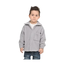 Erdem Kıds Erkek-kız Çocuk Unisex Pamuklu Günlük-casual Kışlık Polar Ceket Gömlek Açık Gri Açık Gri