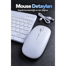 Kablosuz Klavye Mouse Seti Beyaz Türkçe Q - Lisinya Optik