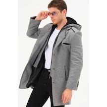 Dewberry Plt8371 Dewbrry Erkek Palto-Diagonal Siyah- Gri-Diagonal Siyah- Gri Siyah - Gri