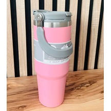 Kişiye Özel 900 Ml Vakumlu Paslanmaz Çelik Termos Pembe
