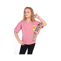 Toontoy Kids Toontoy Kız Çocuk Ever Young Baskılı Tişört Gülkurusu