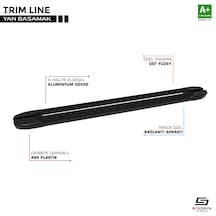 S-dizayn Vw Caddy 3 Trimline Siyah Yan Basamak 193 Cm 2004-2020