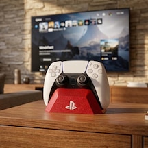 Playstation 5 Dualsense Kontrolcü Standı - Şık Tasarımlı Oyun Kolu Tutucu - Kırmızı