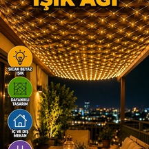 Dekoratif Led File Işık Ağ Tasarımlı Balkon Bahçe Ve Oda Aydınlatma