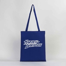 Harley Davidson Logo 3 Mavi Gabardin Bez Çanta