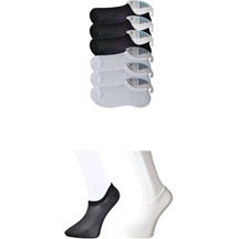 Siyah ve Beyaz Erkek Görünmez Çorap 6 çift
