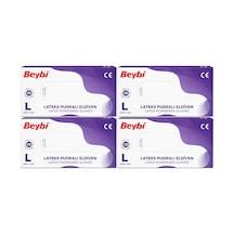 Beybi Lateks Pudralı Muayene Eldiveni L - Large -büyük 400 Lü Set