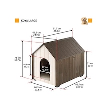 Ferplast Koya Ahşap Köpek Kulübesi Large 63.3 x 91.5 x 77.5 CM