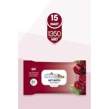Pedo Gül Kokulu Islak Mendil 90'lı 15 Paket