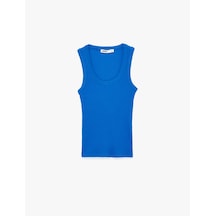 Koton Pamuklu U Yaka Slim Fit Atlet Mavi 6sak10269ek