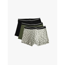 Koton 3'lü Boxer Seti Hayvan Baskılı Pamuklu Siyah 5wlm90076mk Siyah