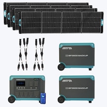 Antfea F3600 + 2 Adet Bf3600 Yedek Batarya + 4 Adet 400w Paneli + 2 Adet Paralelleme Kablosu 3.6 Kw / 12.3 Kwh / 1.6 Kw