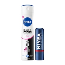 Spf30 Nemlendirici Kırmızı Dudak Kremi Ve Kadın Sprey Deodorant Black&white Invisible Clear 150ml