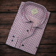 Pamuklu Pembe Uzun Kollu Erkek Gömlek Slim Fit Kalıp -9752 Pembe