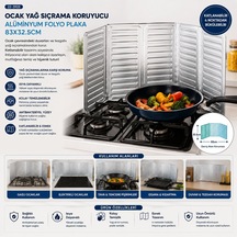 İbico İ22-455 Ocak Yağ Sıçrama Koruyucu Alüminyum Folyo Plaka - 84x32.5 Cm Diğer