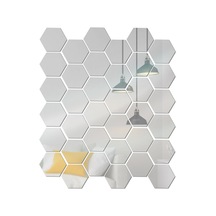 Suofeng 36 Adet Silver Akrilik Hexagon Yansıma Duvar Sticker - Dıy Ev Dekoru, Çocuk Odası/yatak Odası/banyo Uygun, Korumalı Filmi Ve Çift Taraflı Bandı İle Çok Renkli