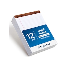Tops 8,5 X 11 Yasal Ped, 12'li Paket, The Legal Pad Markası, Geniş Çizgili, Beyaz Kağıt, Yazı Defteri Başına 50 Çok Renkli