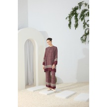 Aker Bordo Desenli Tunik Bordo Bordo