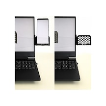 Alvera Monitor Telefon Tutucu 3d Baskı Petek Desenli Laptop Kenar Telefon Tutucu-siyah