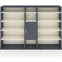 Arges Dolap 12 Raflı Tek Kapaklı 220x30x163 Antrasit-antrasit/aytaşı Antrasıt/aytası - Antrasıt