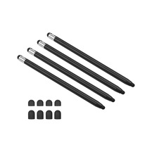 Kosona 4 Adet Metal Silikon Uçlu Dokunmatik Kalemler - Telefon Ve Tablet İçin Doğru Tıklama, Çift Uçlu Fonksiyonlu El Yazısı Kalemi Siyah