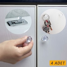4 Adet Kristal Tasarımlı Çok Amaçlı Yapışkanlı Tutacak Buton Diğer