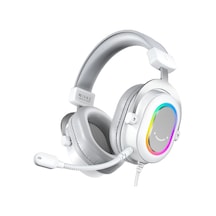 Fifine Ampligame H6 Mikrofonlu Gaming 7.1 Beyaz Rgb Kulaklık H6w