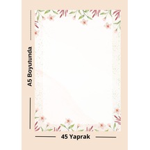 A5 Boyutunda 47 Yaprak Çek Kopar Bloknot Floral Tasarımlı, Not Tutma & Planlama Kağıdı Çok Renkli