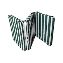 Viphomeconcept Katlanır Yer Yatağı Sünger Yatak Yeşil Beyaz 80X180 Cm-7 Cm
