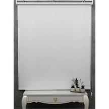 Geniş Plisilimlie Beyaz Eteği D Stor Zebra Güneşlik Perde Alüminyum Kasa, Metal Ayak