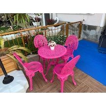Aluminyumdokumcu Padişah Sarı 4 Sandalye 1 65 Çap Osmanlı Masa