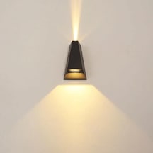 Dekoratif Çift Yönlü Led Duvar Apliği - Siyah, Ip54 Su Geçirmez, 3000k Gün Işığı, İç Ve Dış Mekan Desenli Duvar Bahçe Aydınlatma 2x3w Acı Kahve