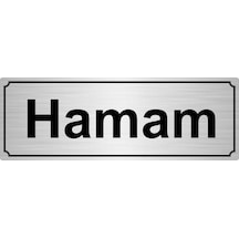 Gümüş Renk Metal Hamam Yönlendirme Levhası 10cmx20cm