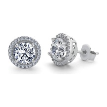3.00 Karat Oval Tektaş Gümüş Küpe
