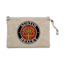 Austin Healey Logo 2 Krem Clutch Astarlı Cüzdan / El Çantası Krem