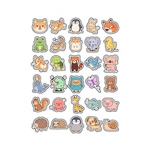 30 Adet Pastel Hayvanlar Sticker Seti - Laptop Defter Telefon Valiz İçin Çok Renkli