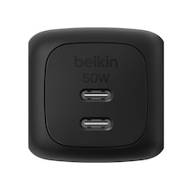 Belkin Wch019kqbk Boostcharge Pro 2-port Usb-c Gan 50w Şarj Adaptörü Siyah