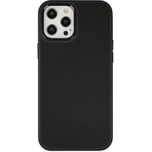 Apple iPhone Uyumlu  12 Pro Max Kılıf Asya Deri Silikon -  Siyah