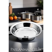 Zenvac 21 Cm 4 Lü Tabak Seti Paslanmaz Çelik B.caprio Design 719554 Zenvac29 Renkli