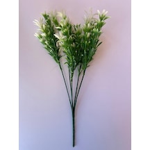 Yapay Çiçek Bitki Yeşil Demet Garnitür Dikey Bahçe Aranjmanı 35 Cm - Yeşil Beyaz