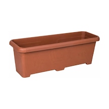 Plastik Uzun Saksı, Kahverengi, Bahçe Ofis Kullanımı İçin 77.5 X 25 X 26.5 Cm - 30 L