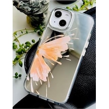 Iphone 13-14 - 15 Uyumlu Aynalı Gold Kelebek Model Silikon Kılıf - Goldkelebek 6998