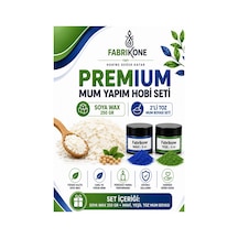Premium Mum Yapım Hobi Seti - Soya Wax 250 Gr - 2'li Toz Mum Boyası Seti - Mavi, Yeşil Bkfabsw2502my Karışık