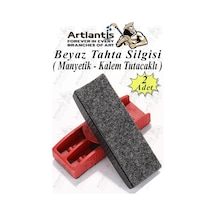 Yazı Tahta Silgisi Plastik Mıknatıslı 2 Adet Beyaz Yazı Tahtası Silgisi Manyetik Kaliteli Keçe Uçlu Silgi Okul Sınıf Beyaz