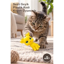 10 Adet Sesli Geyik Plastik Kedi Köpek Oyuncağı
