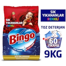 Bingo Matik Sık Yıkananlar Renkliler için Toz Çamaşır Deterjanı 60 Yıkama 9 KG
