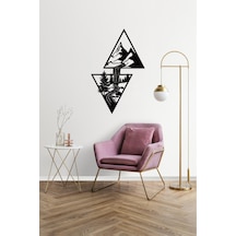 Doğa Temalı Tablo Dağ Dekoratif Duvar Dekoru Mdf Tablo Siyah - 736703048 Siyah