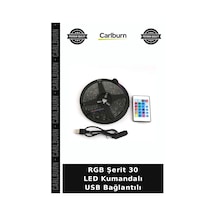 Rgb Şerit 30 Led Kumandalı Usb Bağlantılı Esnek Aydınlatma Ambiyans Lambası Renkli Işık